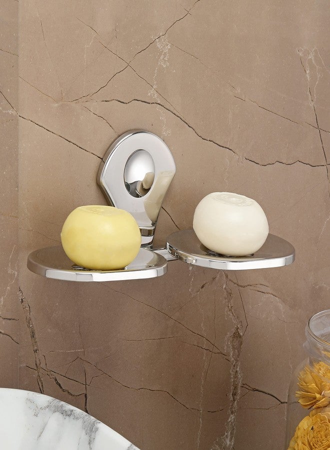 فورتون حامل صابون مزدوج من الفولاذ المقاوم للصدأ من FORTUNE، مناسب لغرف النوم والمنازل والمطابخ وأحواض الغسيل والحمامات (طلاء كروم). - Image 2